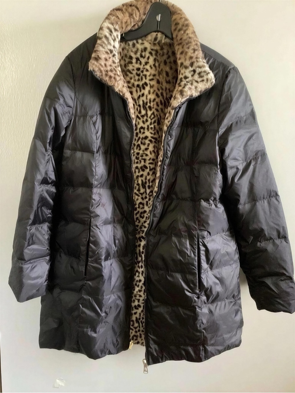 Vintage Coldwater Creek Women's Faux Leopard Print Coat - Brown